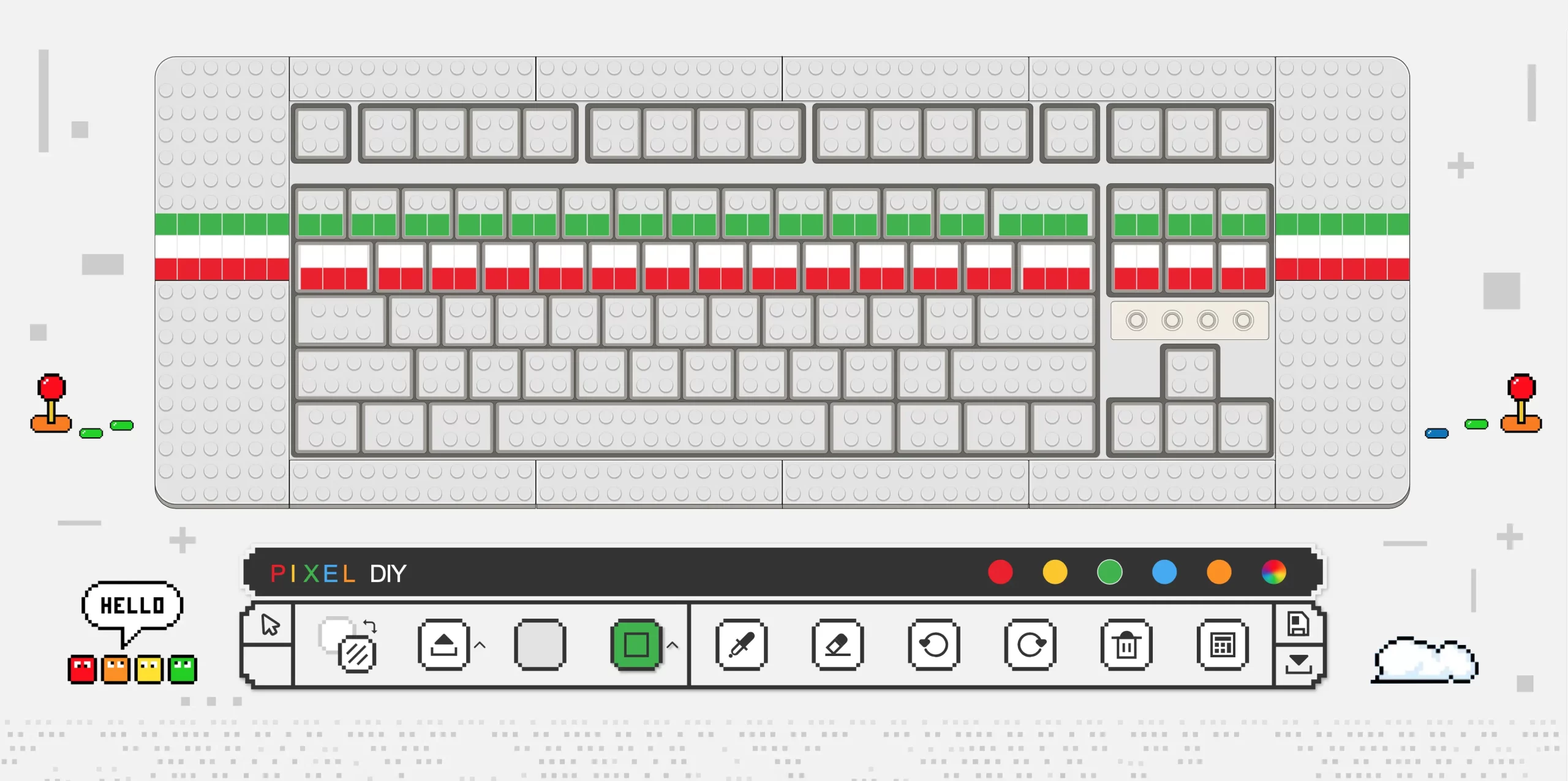 Thiết kế bàn phím Pixel