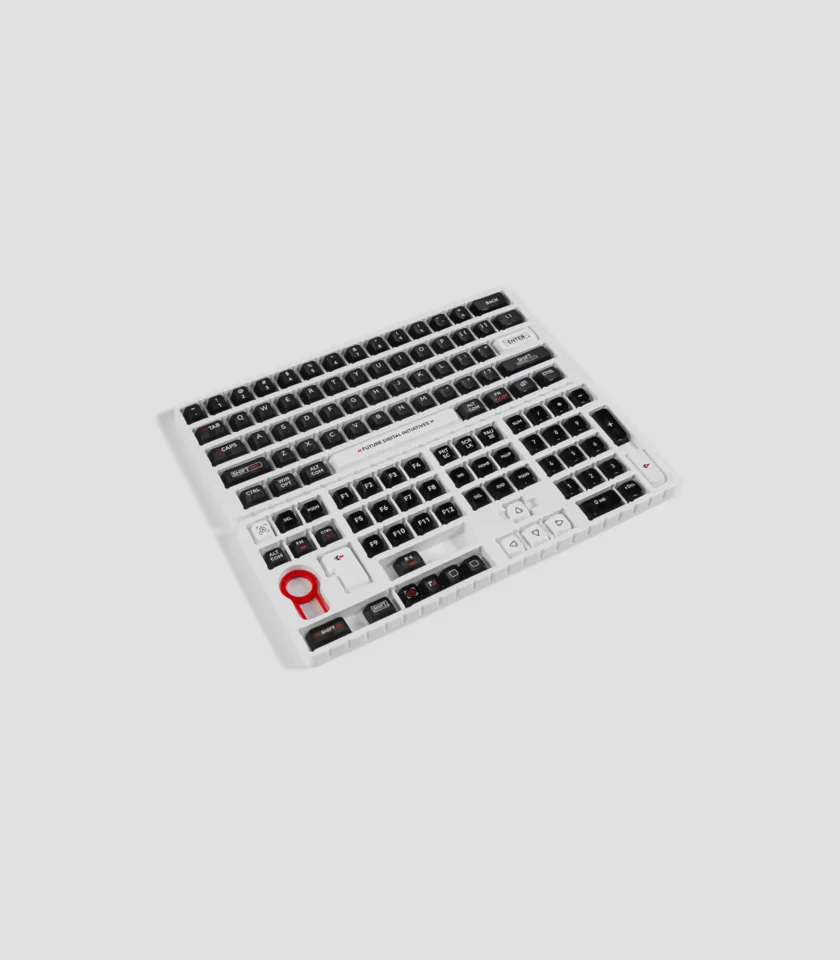 Keycap MDA trong suốt đen trắng xuyên LED 116 phím